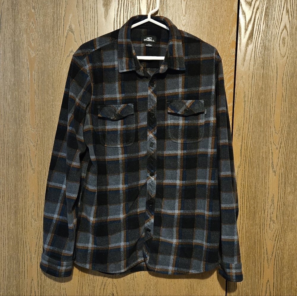 O'Neil Mens Large Plaid Button-Up Shirt
